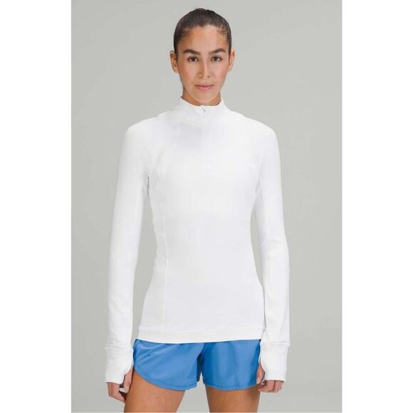 Lululemon Its Rulu Run Half-Zip In White Size 10 - Picture 1 of 11